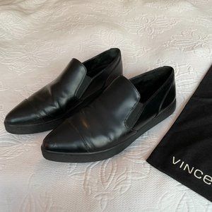 Vince Leather Slip-On Sneakers